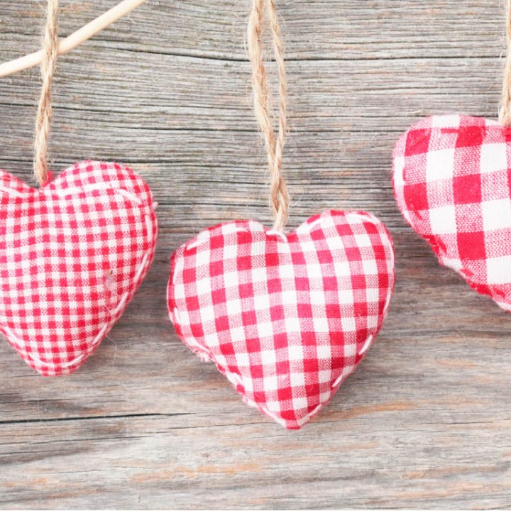 fabric hearts